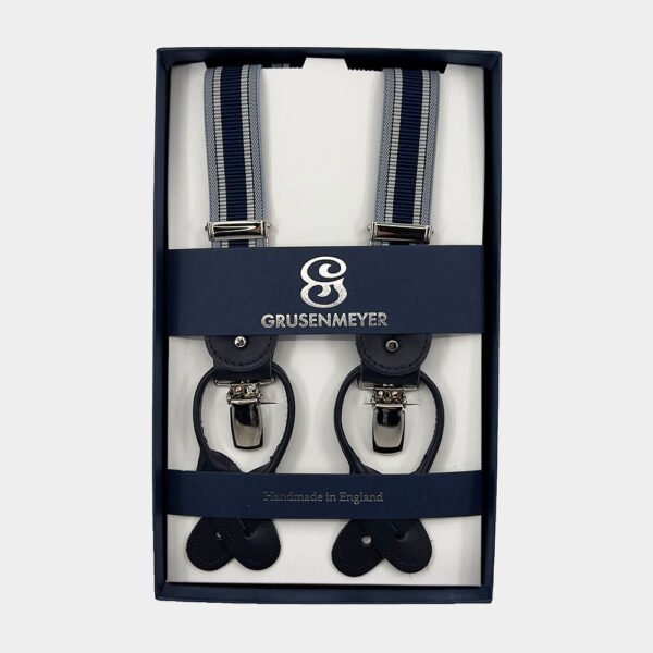 Bretellen Van Grusenmeyer In Het Blauw In Model Fitting Finish Silver
