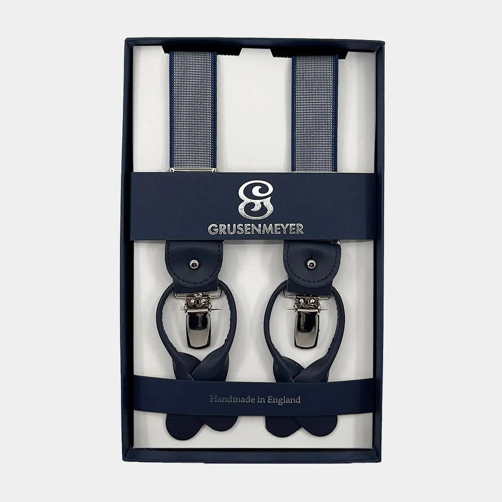 Bretellen Van Grusenmeyer In Het Navy In Model Fitting Finish Silver