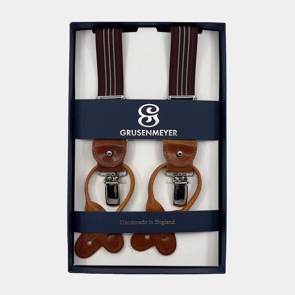 Bretellen Van Grusenmeyer In Het Bordeaux In Model Fitting Finish Silver