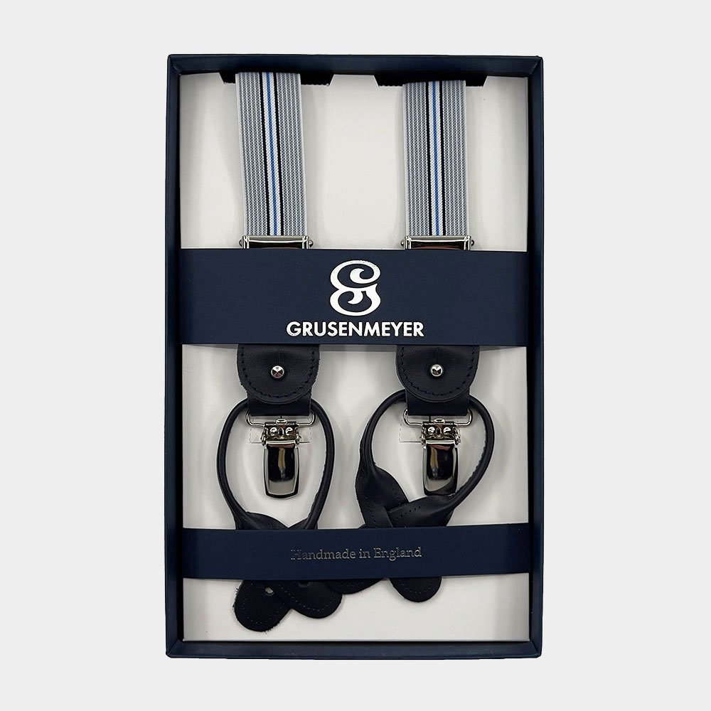 Bretellen Van Grusenmeyer In Het Blauw In Model Fitting Finish Silver