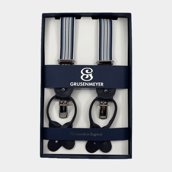 Bretellen Van Grusenmeyer In Het Blauw In Model Fitting Finish Silver