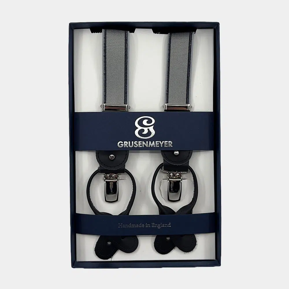 Bretellen Van Grusenmeyer In Het Lichtblauw In Model Fitting Finish Silver