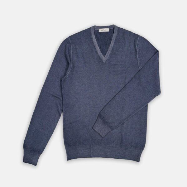 Pull Van Gran Sasso In Het Blauw In Model V-hals