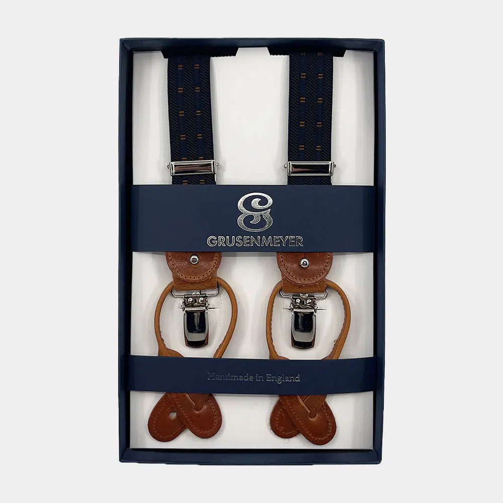 Bretellen Van Grusenmeyer In Het Navy In Model Fitting Finish Silver