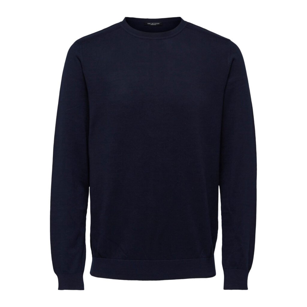 Pull Van Selected In Het Blauw In Model 16074682 Slhberg Crew Neck B Noos