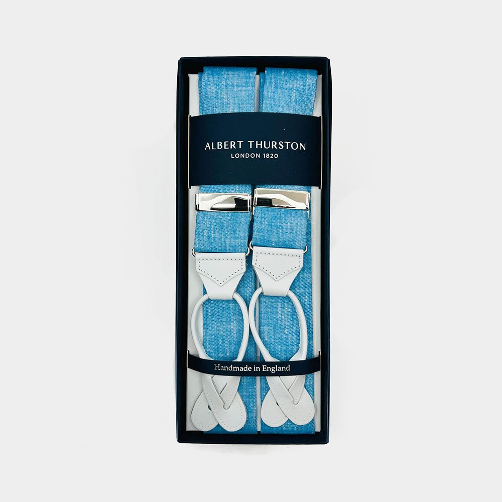 Bretellen Van Albert Thurston London 1820 In Het Blauw In Model 