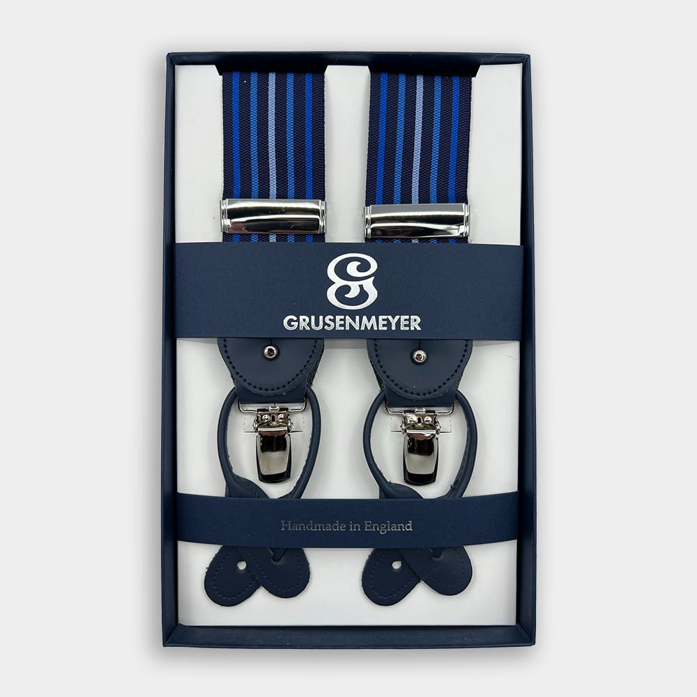 Bretellen Van Grusenmeyer In Het Blauw In Model Bretellen - Basic 40mm