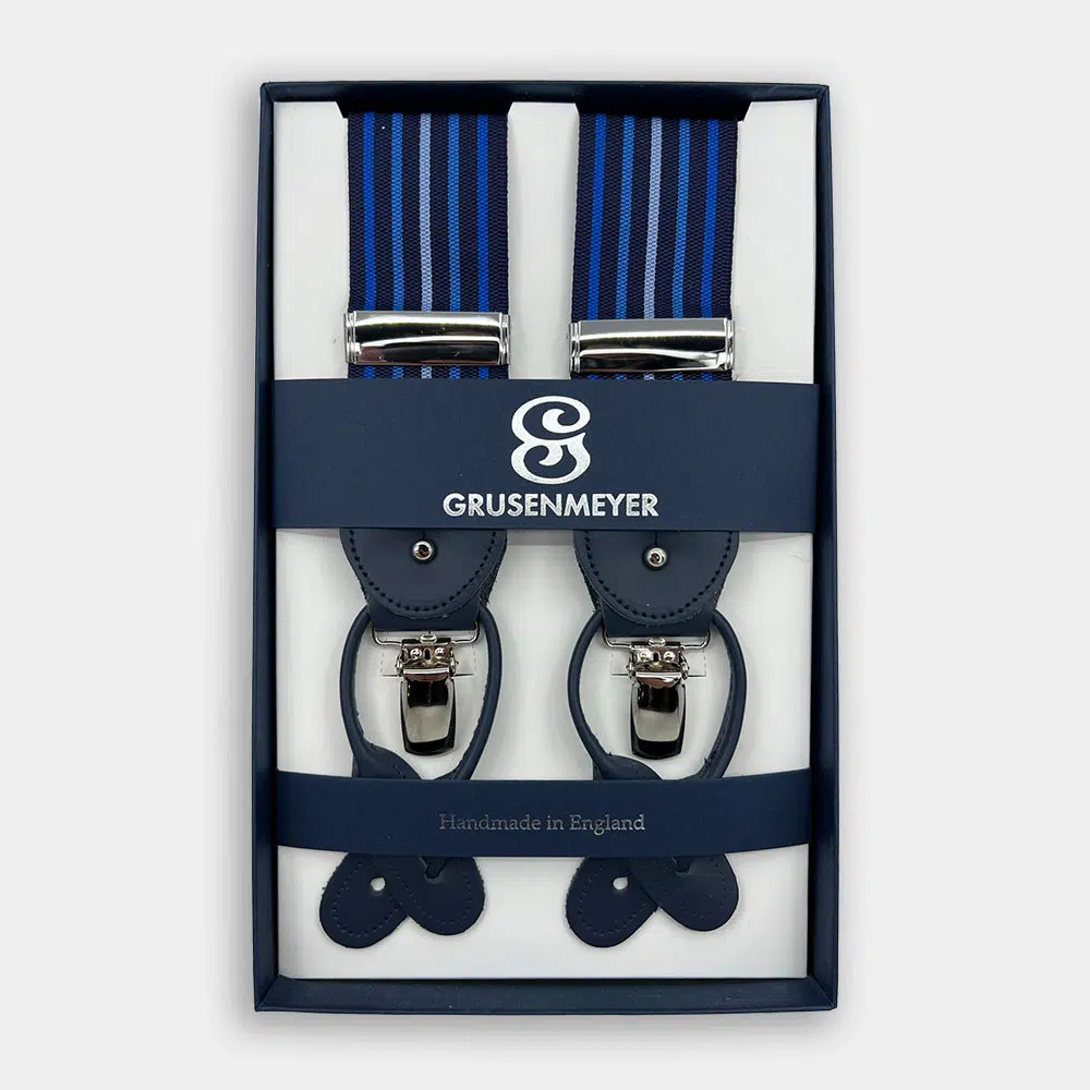 Bretellen Van Grusenmeyer In Het Blauw In Model Bretellen - Basic 40mm