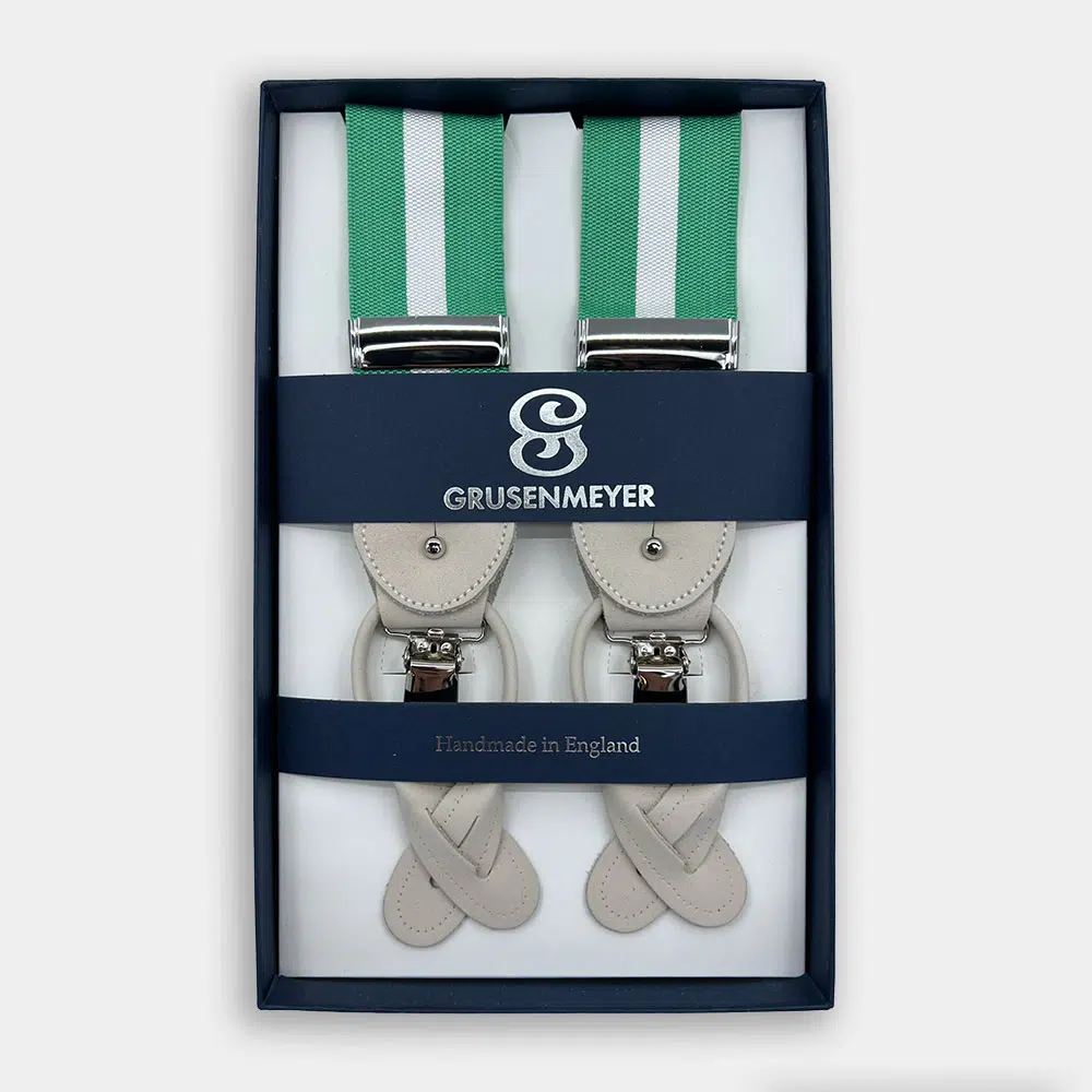 Bretellen Van Grusenmeyer In Het Groen In Model Bretellen - Basic 40mm