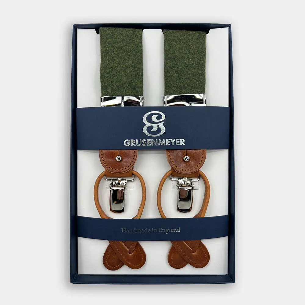 Bretellen Van Grusenmeyer In Het Groen In Model Bretellen - Flannel Wool