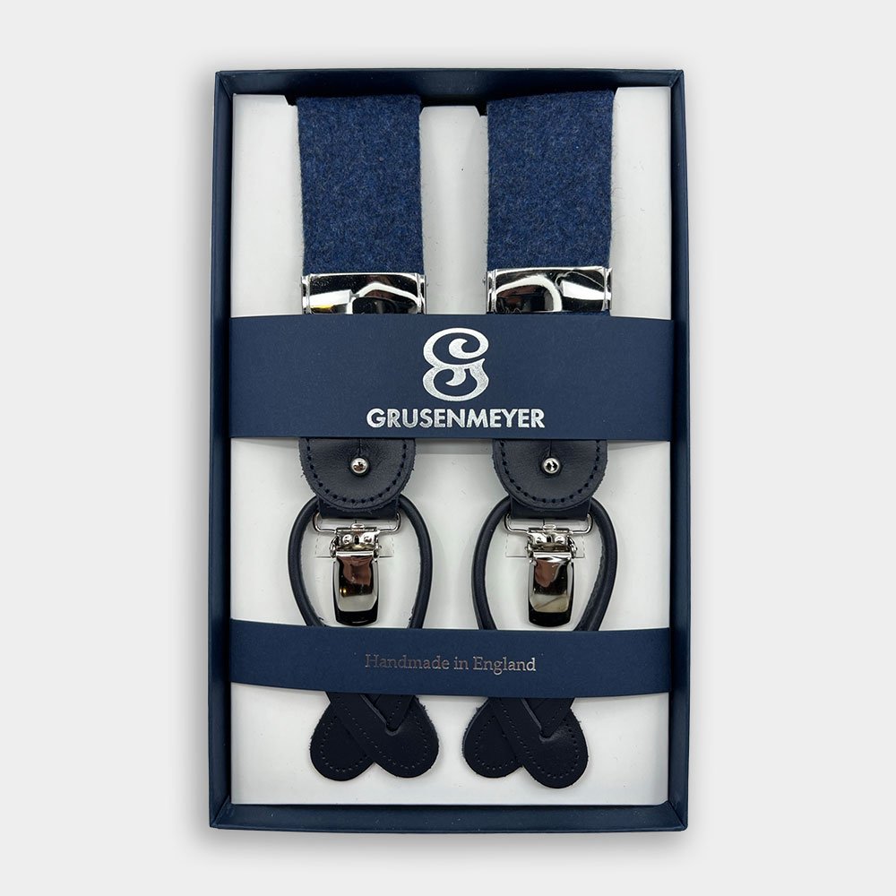 Bretellen Van Grusenmeyer In Het Blauw In Model Bretellen - Flannel Wool