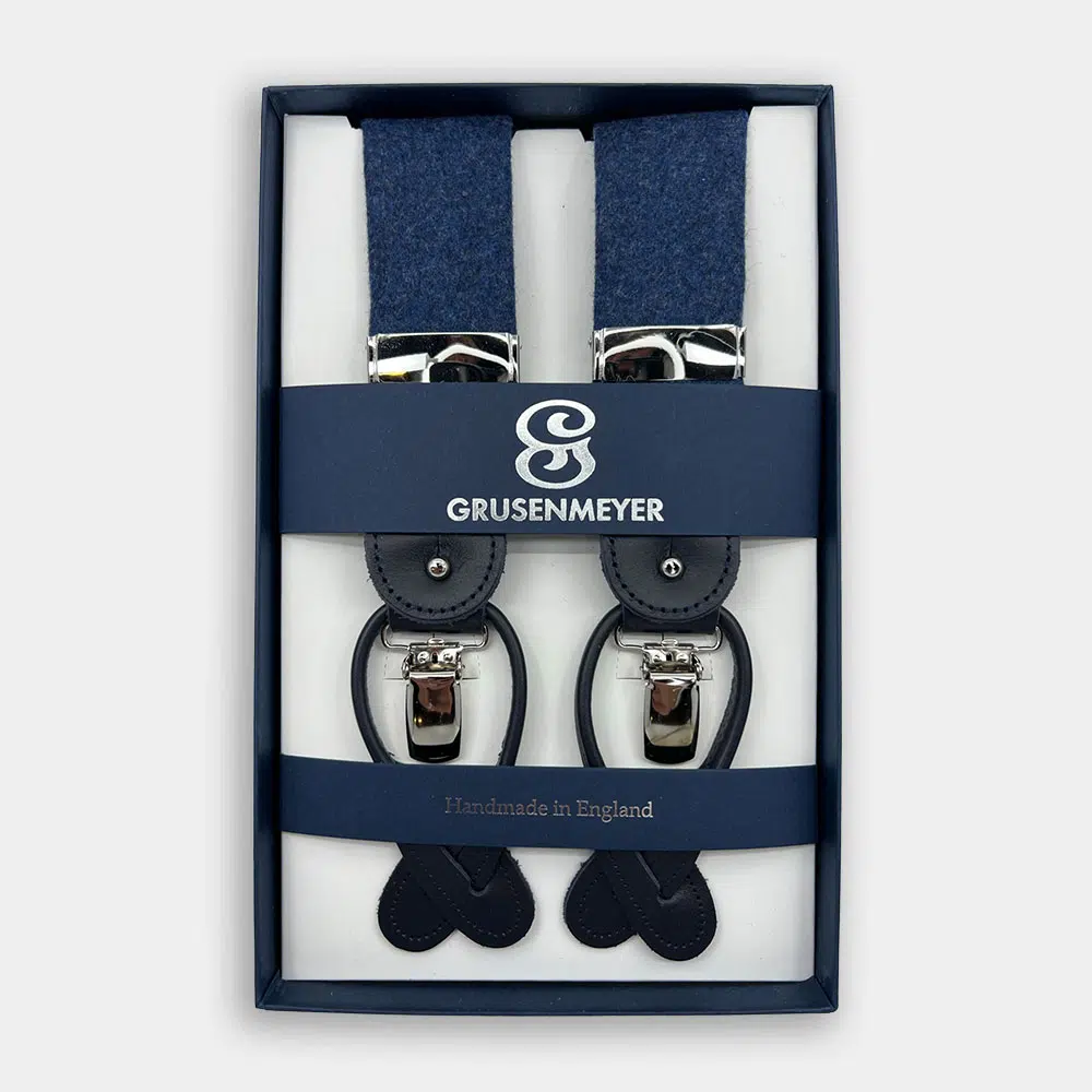 Bretellen Van Grusenmeyer In Het Blauw In Model Bretellen - Flannel Wool