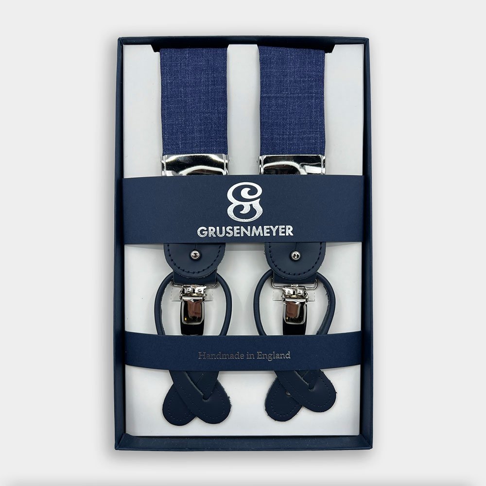 Bretellen Van Grusenmeyer In Het Blauw In Model Bretellen - Linnen