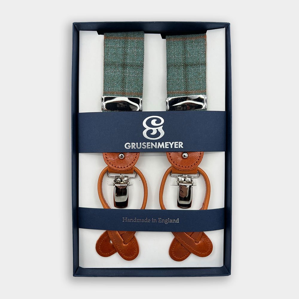 Bretellen Van Grusenmeyer In Het Groen In Model Fitting Finish Silver