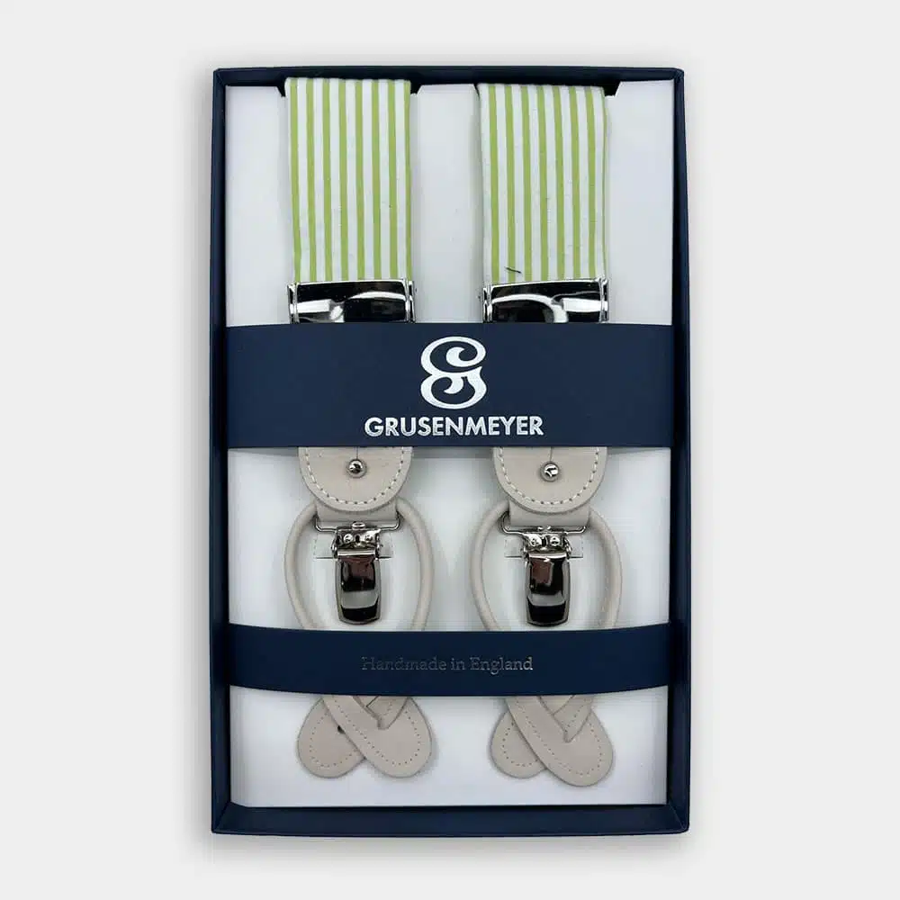 Bretellen Van Grusenmeyer In Het Groen In Model Bretellen - Seersucker