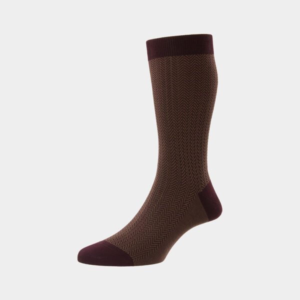 Kousen Van Pantherella In Het Bordeaux In Model Fil D'ecosse/cotton Lisle