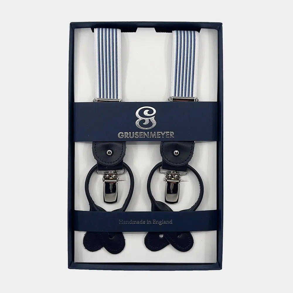 Bretellen Van Grusenmeyer In Het Navy In Model Fitting Finish Silver