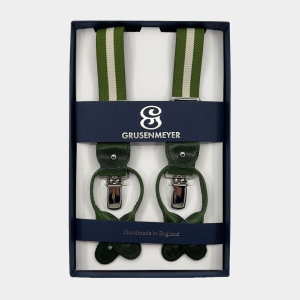 Bretellen Van Grusenmeyer In Het Groen In Model Fitting Finish Silver