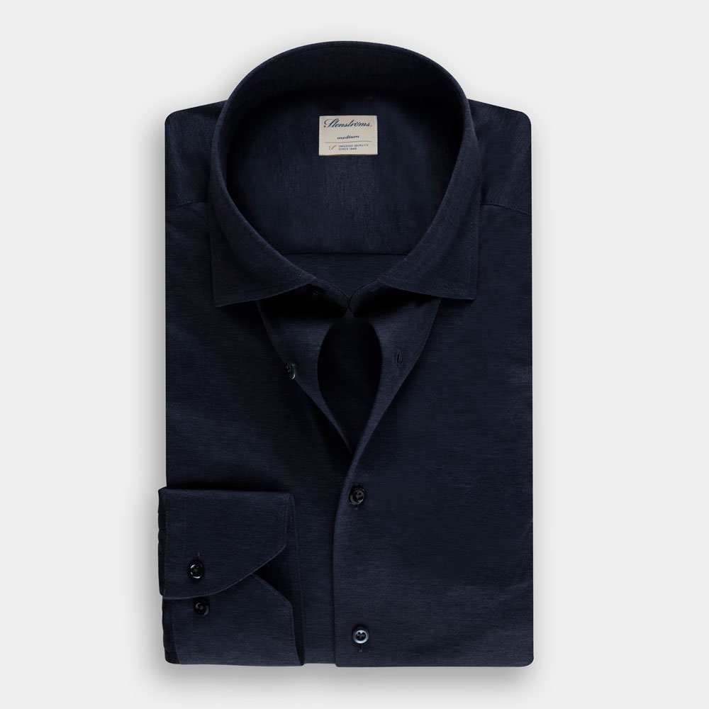 Hemden Van Stenströms In Het Blauw In Model Jersey Shirt Slim