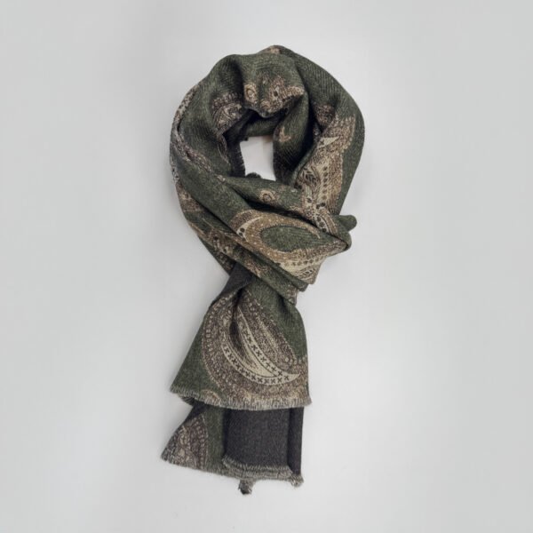Sjaals Van Gierremilano In Het Groen In Model Paisley Sjaal In 100% Wol