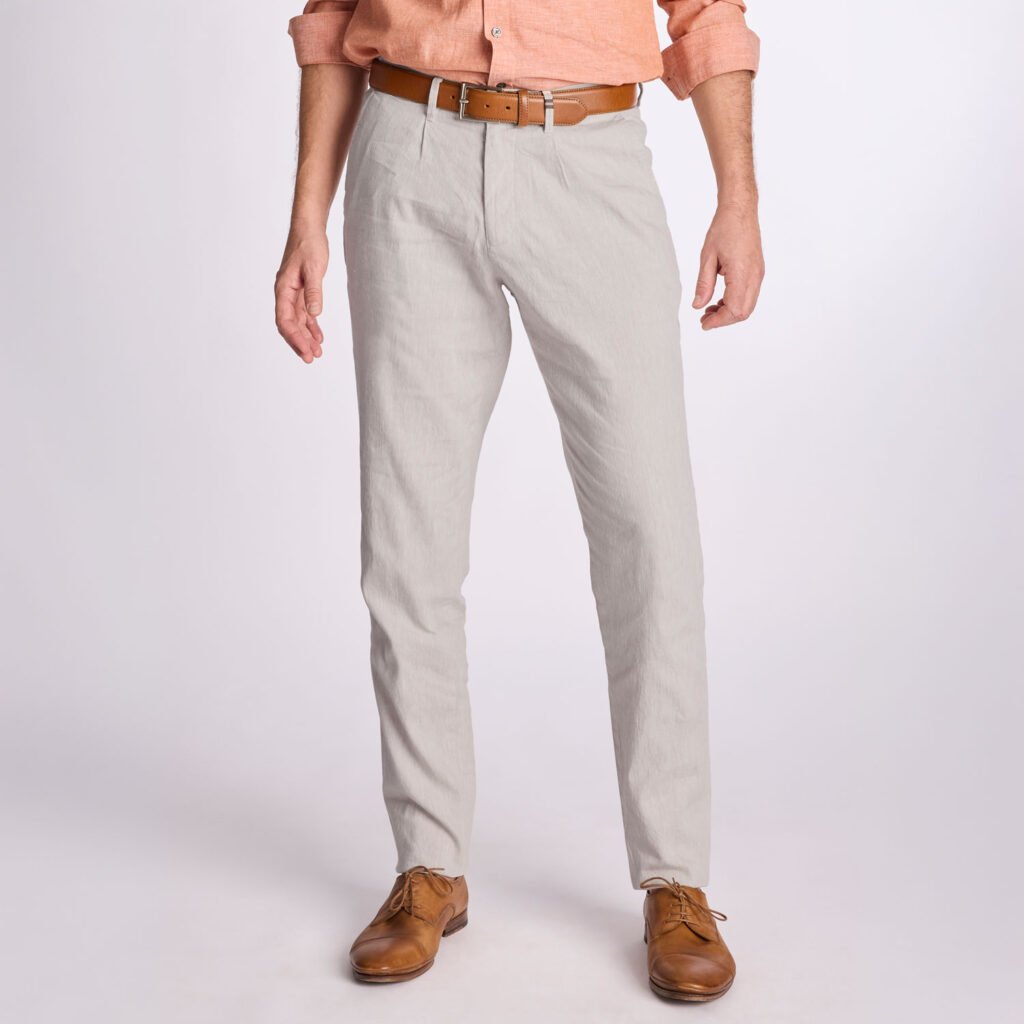 Chino Van Zilton In Het Grijs In Model Linnen Broek
