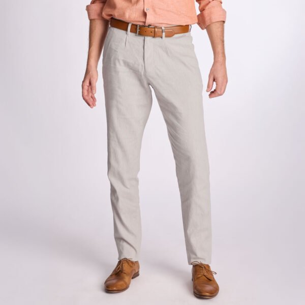 Chino Van Zilton In Het Grijs In Model Linnen Broek