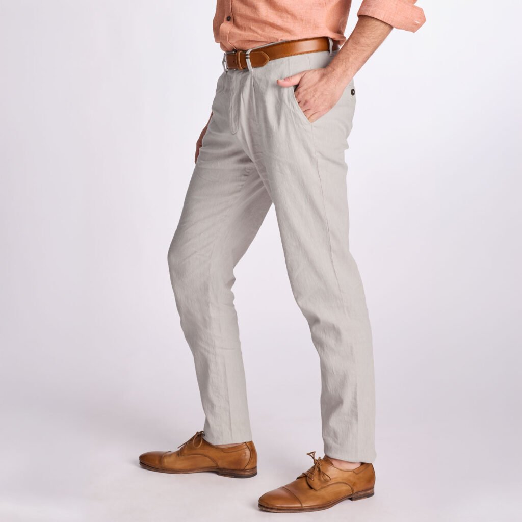 Chino Van Zilton In Het Grijs In Model Linnen Broek