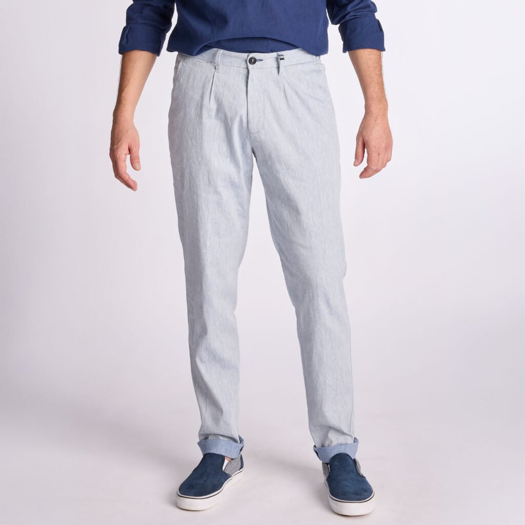 Chino Van Zilton In Het Blauw In Model Linnen Broek