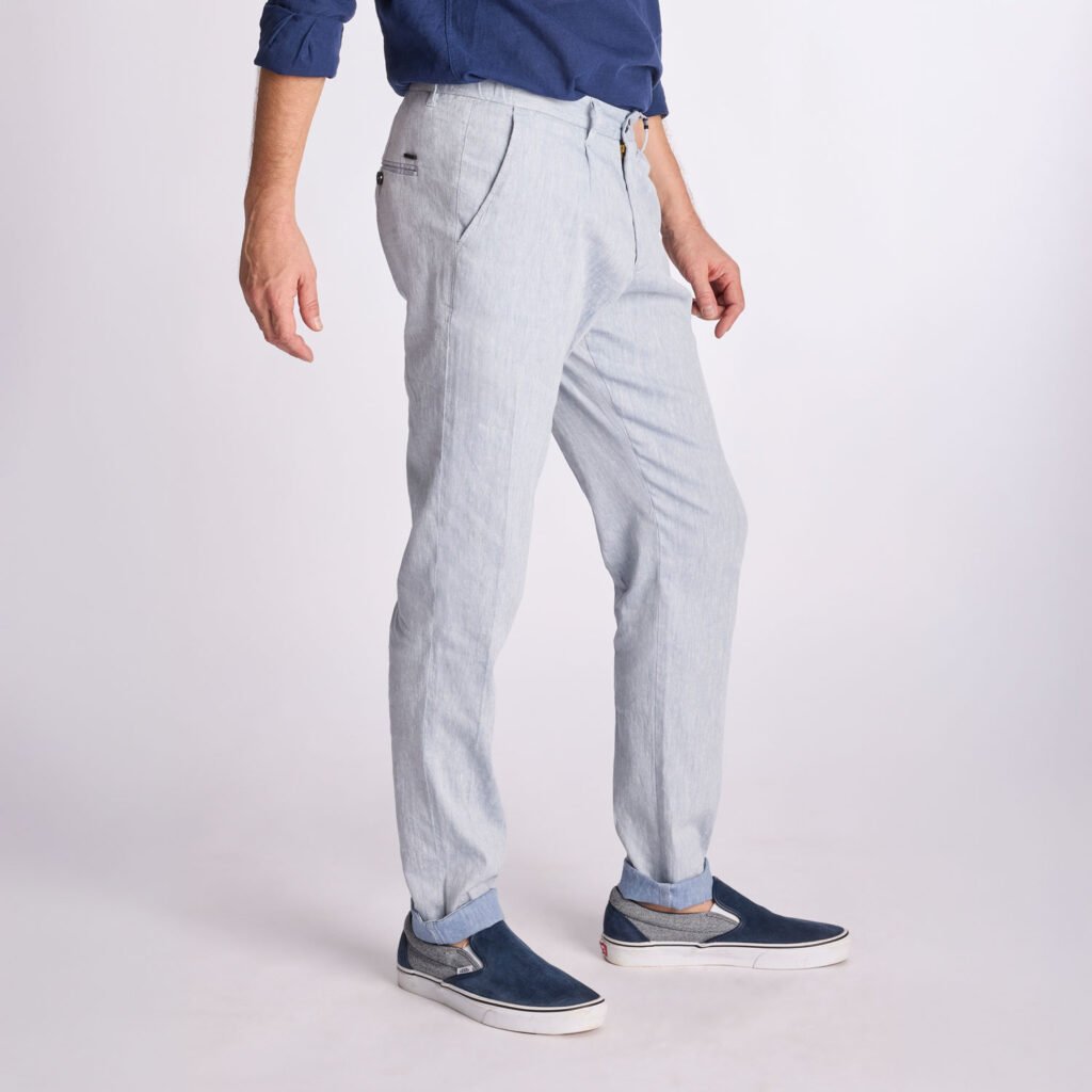 Chino Van Zilton In Het Blauw In Model Linnen Broek