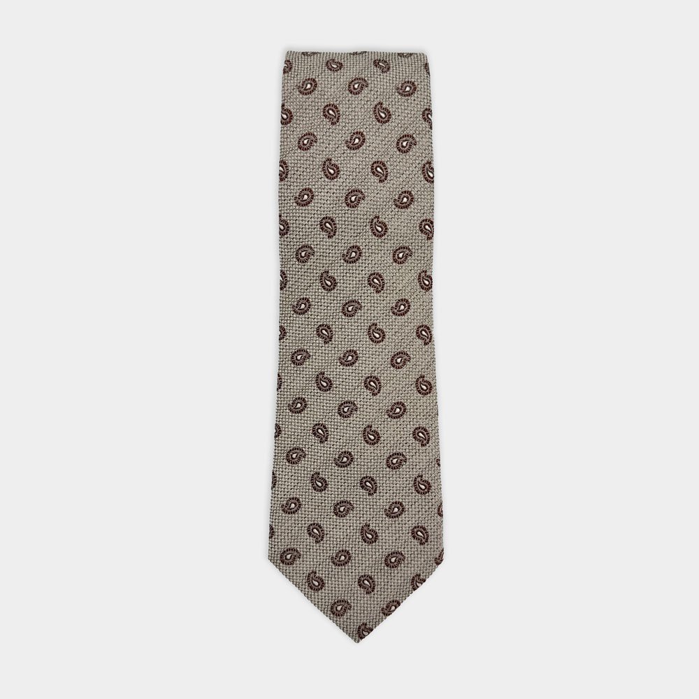 Dassen Van Gierremilano In Het Beige In Model Gedessineerde Das Met Paisleymotief