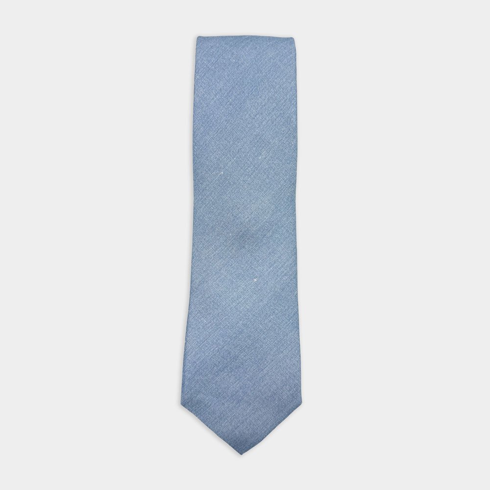 Dassen Van Gierremilano In Het Blauw In Model Effen Das Met Fijne Structuur